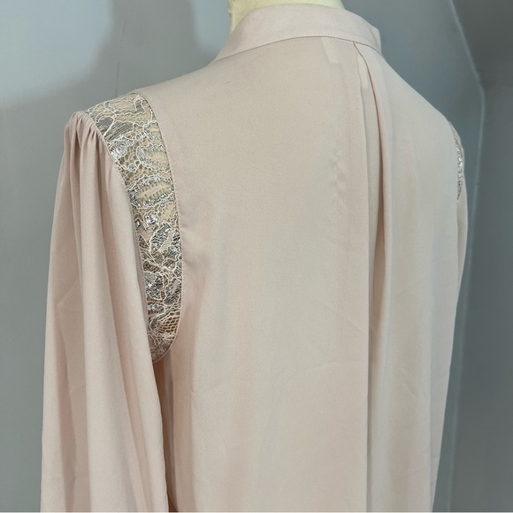 Anthropologie Moulinette Soeurs Coquette Lace Blouse Pink Top Girly Career Date - Picture 12 of 15